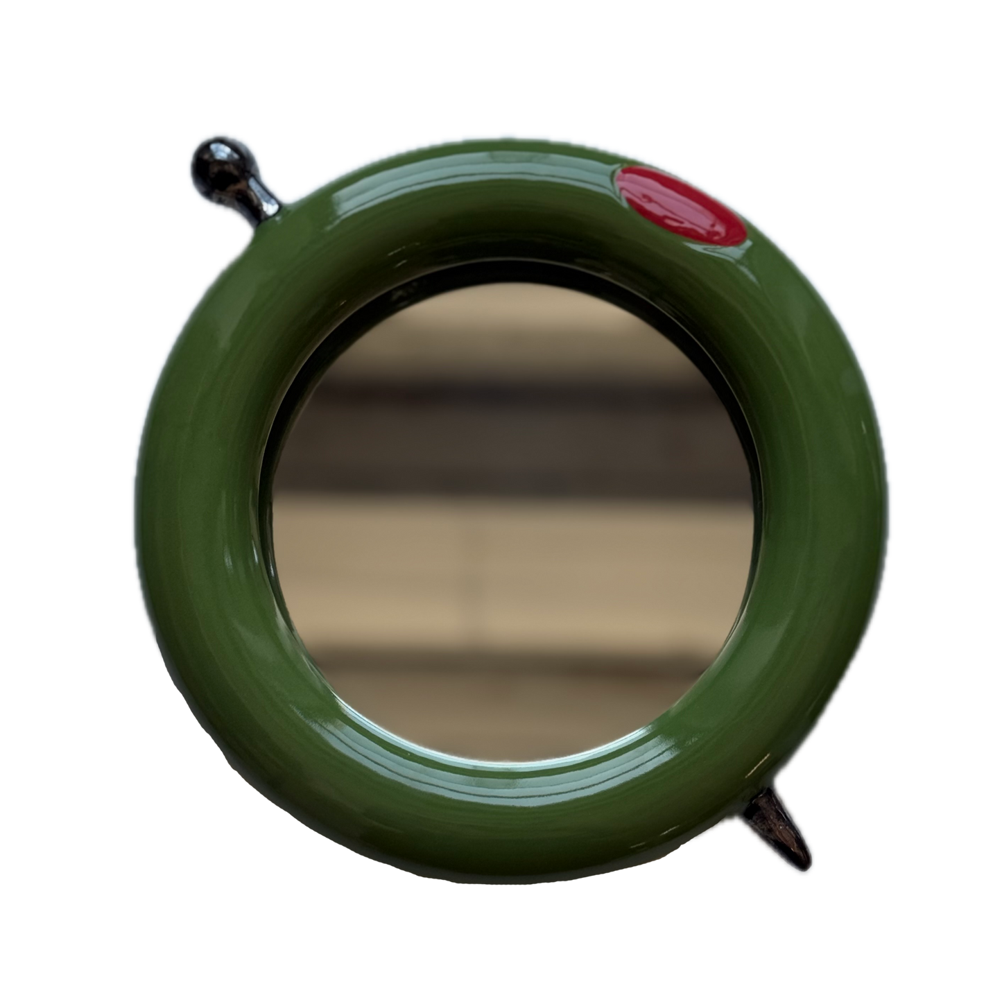 olive mirror with pick