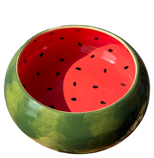 watermelon curved bowl 8" x 2.5"