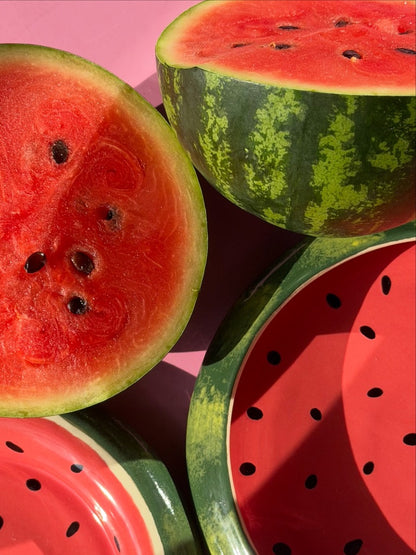 watermelon curved bowl 7.5" x 1.25"