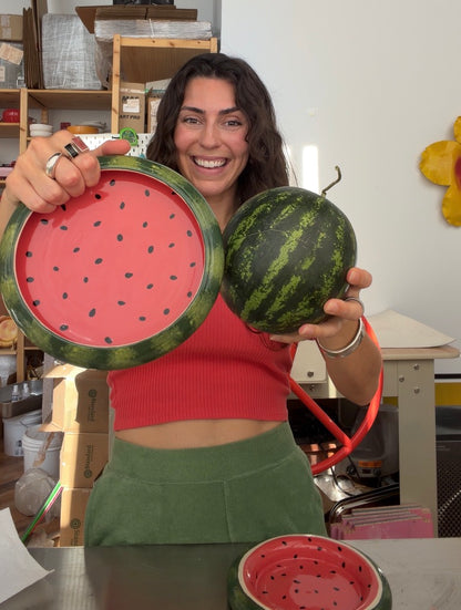 watermelon curved bowl 7.5" x 1.25"