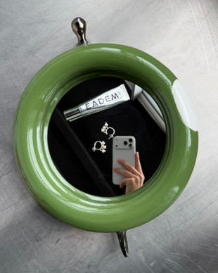 olive mirror with pick