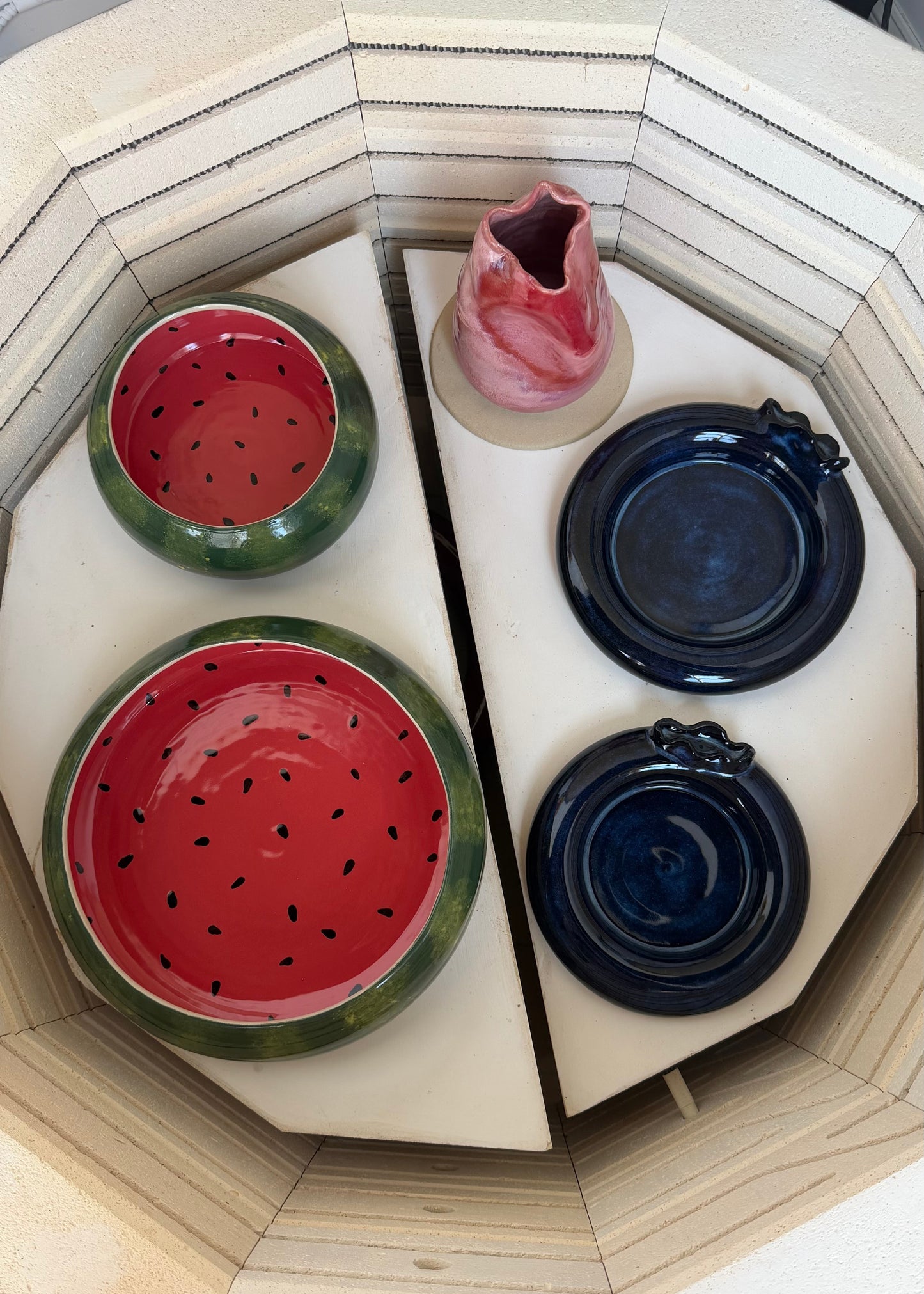 watermelon curved bowl large 11" x 2.75"