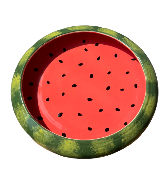 watermelon curved bowl 7.5" x 1.25"
