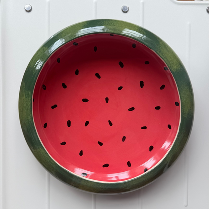 watermelon curved bowl 8.5" x 2"
