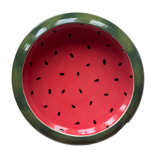 watermelon curved bowl 8.5" x 2"