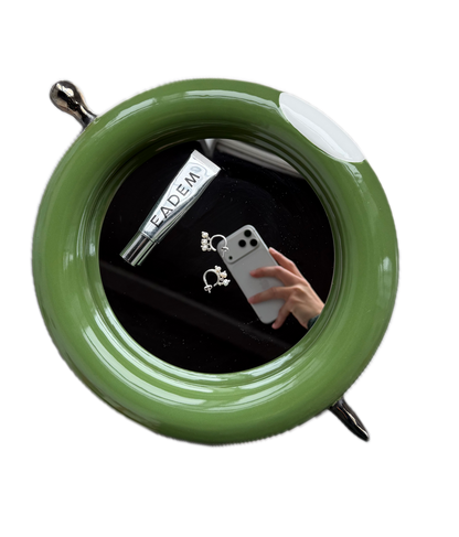 olive mirror with pick