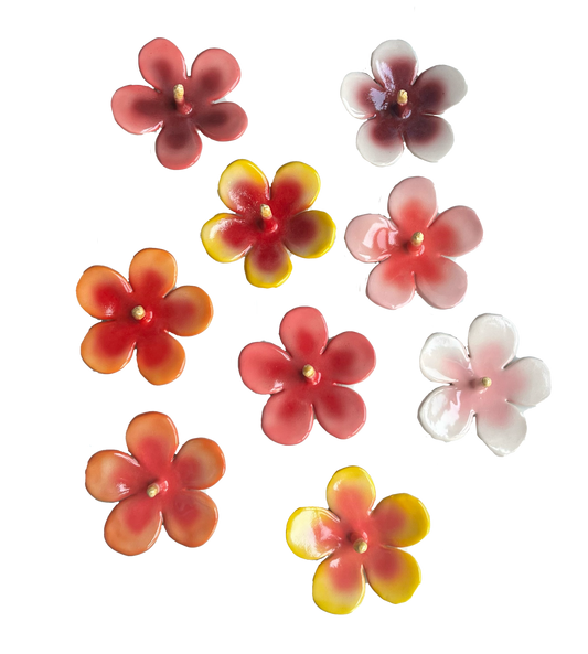 handmade ceramic hibiscus ring holders flower jewelry holder