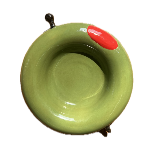 olive bubble bowl with pick