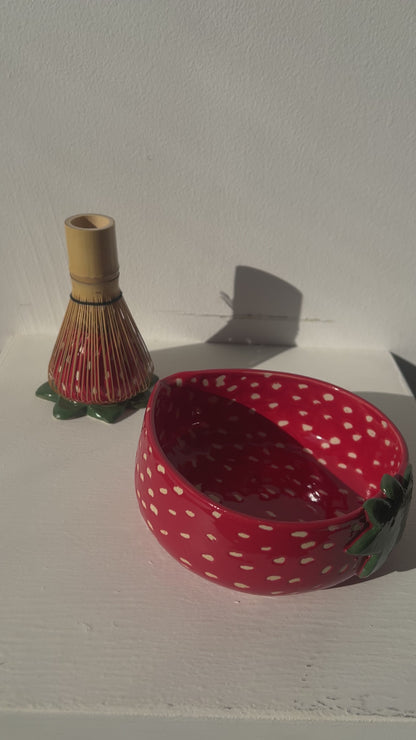 strawberry matcha whisk holder