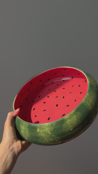 watermelon curved bowl large 11" x 2.75"