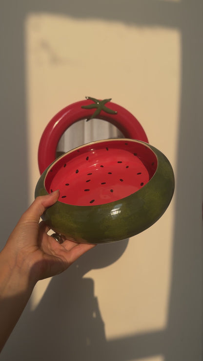 watermelon curved bowl 8.5" x 2"